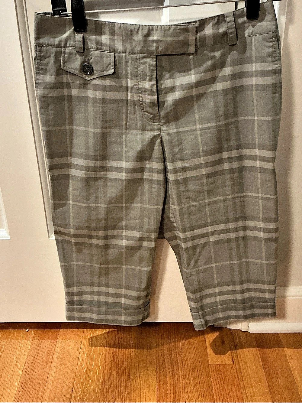 Burberry Brit Gray Plaid Bermuda Shorts